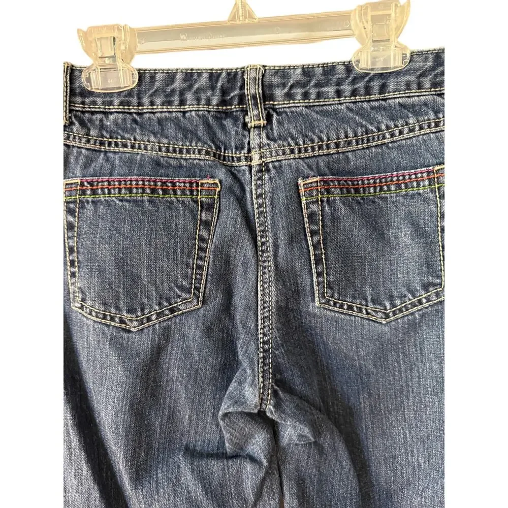 Gymboree Girls Blue Jeans with Flower Buttons Size‎ 12